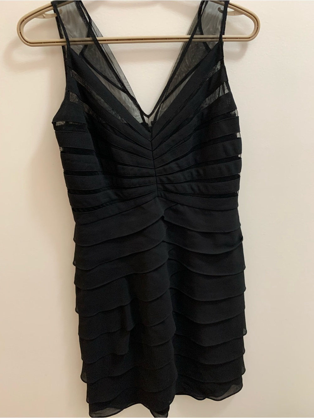 Dress Barn Black Layered V-Neck Sleeveless Dress